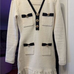 Self portrait waffle sparkle mini dress size small like new